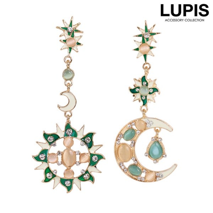 サン×ムーンアシンメトリーピアス【大ぶり】 | LUPIS | 詳細画像1 