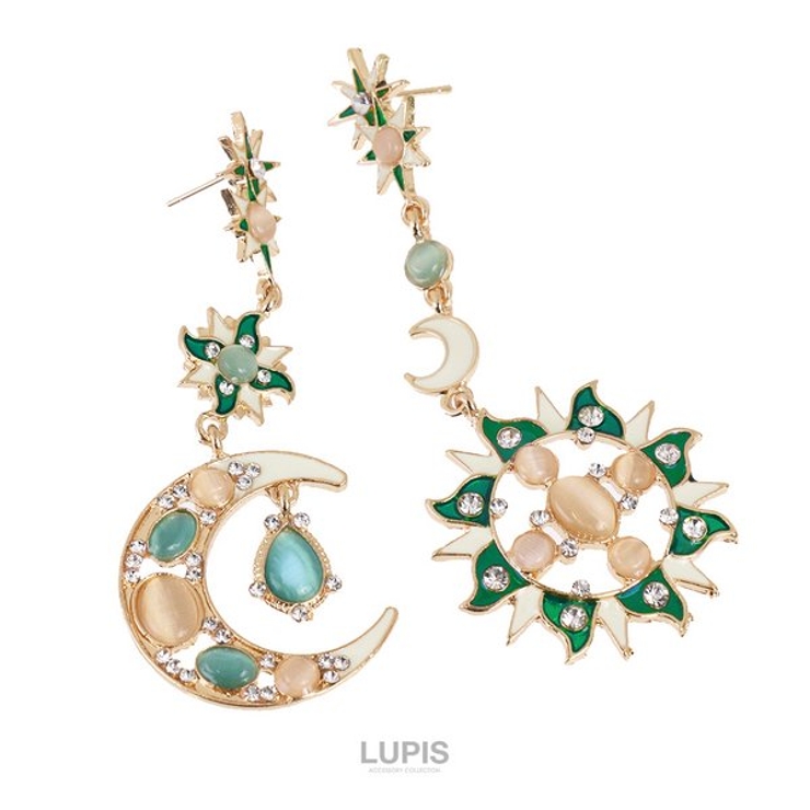 サン×ムーンアシンメトリーピアス【大ぶり】 | LUPIS | 詳細画像2 