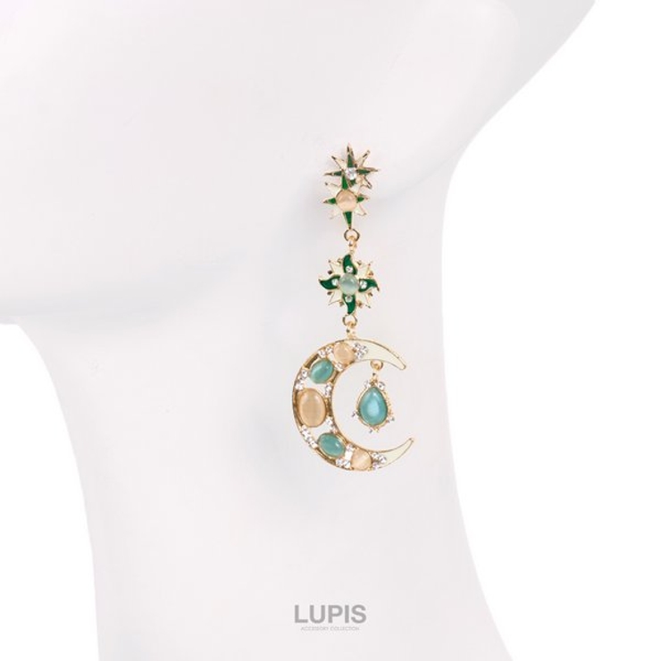 サン×ムーンアシンメトリーピアス【大ぶり】 | LUPIS | 詳細画像4 