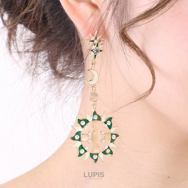 サン×ムーンアシンメトリーピアス【大ぶり】 | LUPIS | 詳細画像5 