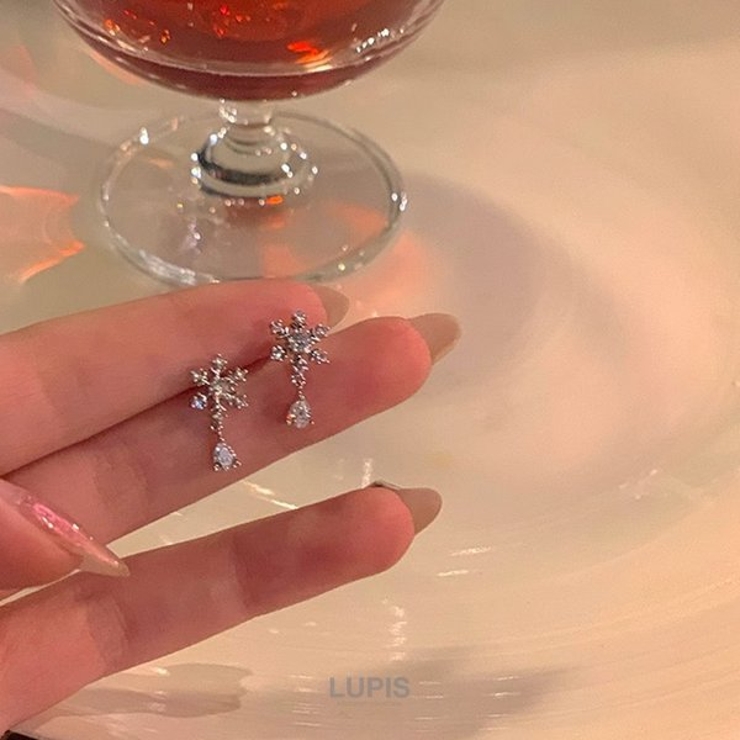 スノーフレーク×ドロップイヤリング【クリップ式】 | LUPIS | 詳細画像4 