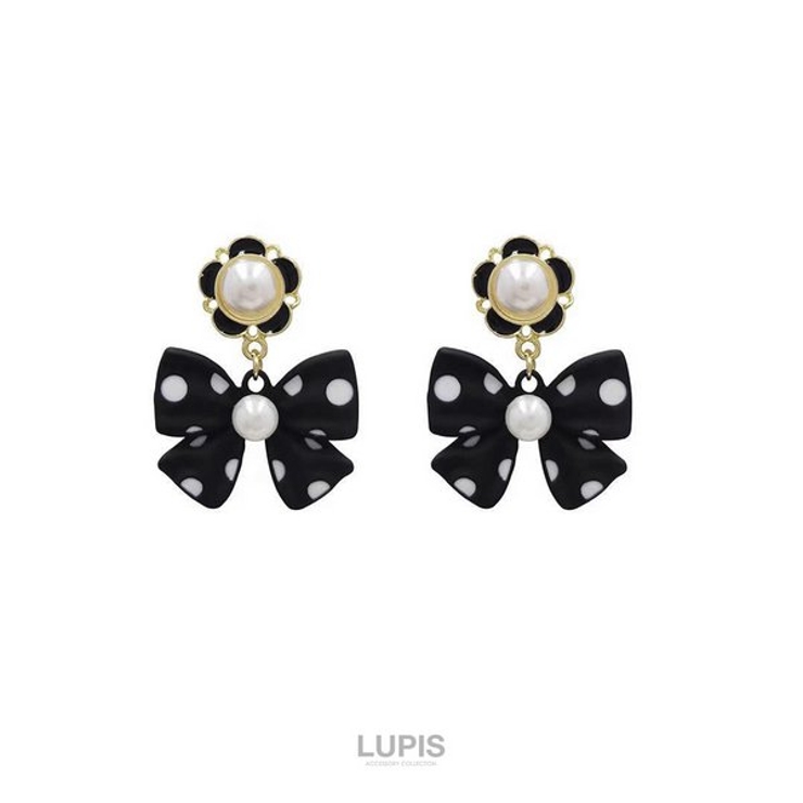 ドット柄リボンピアス【S925ポスト】 | LUPIS | 詳細画像2 