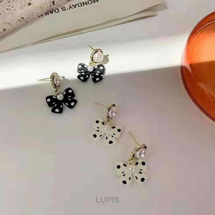 ドット柄リボンピアス【S925ポスト】 | LUPIS | 詳細画像4 