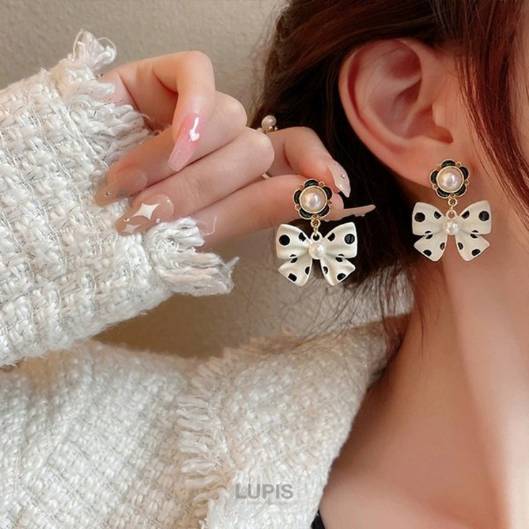 ドット柄リボンピアス【S925ポスト】 | LUPIS | 詳細画像8 