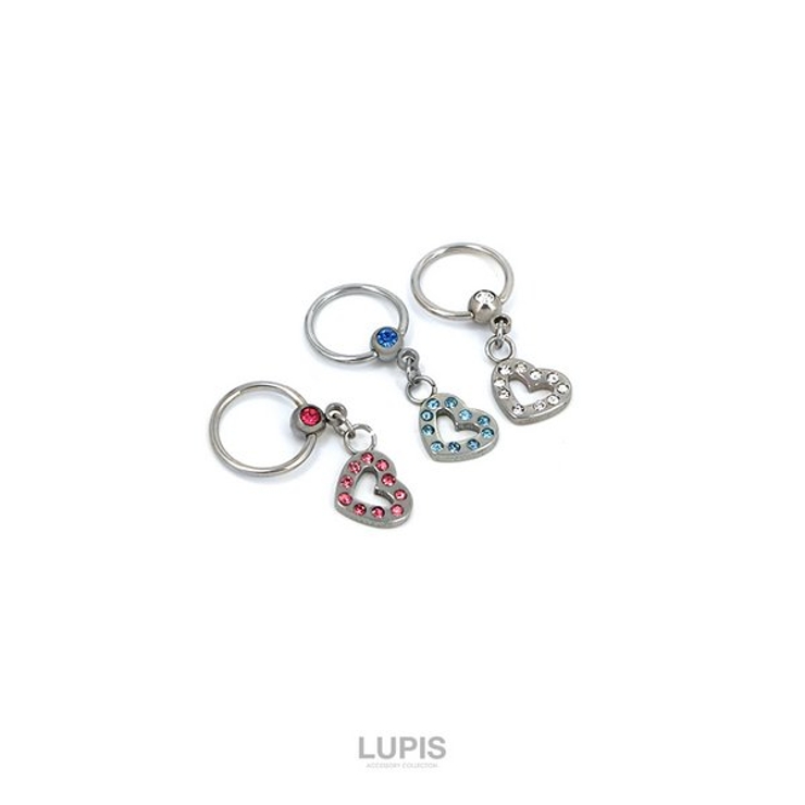 【16G】ハートチャームキャプティブジュエルビーズリングボディピアス 【サージカ… | LUPIS | 詳細画像5 