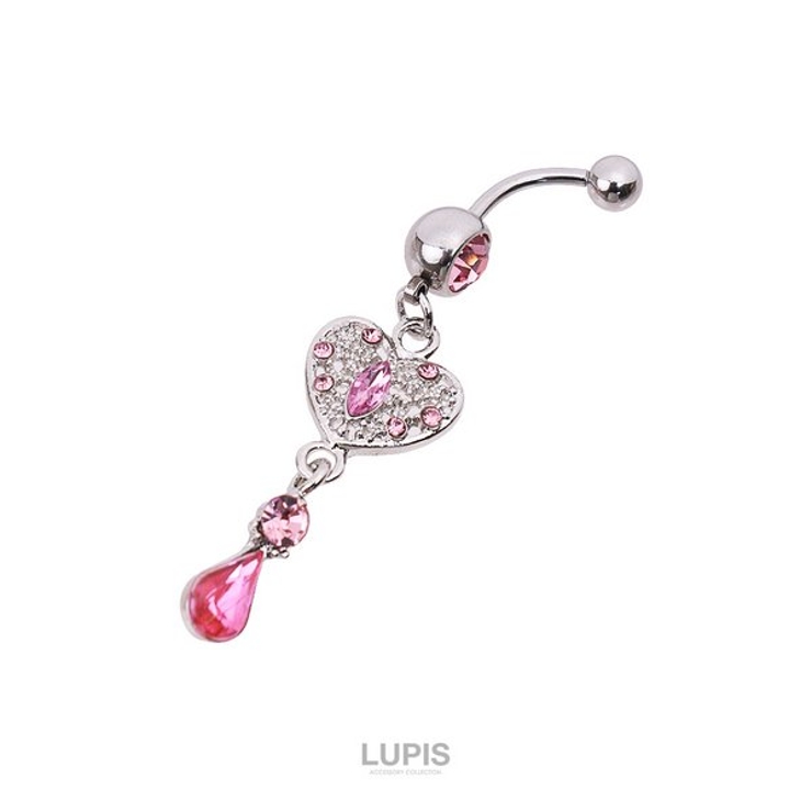 ハートティアドロップ＆ジュエルバナナバーベルボディピアス へそピアス | LUPIS | 詳細画像3 