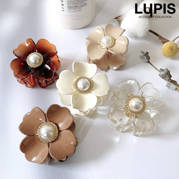 センターパールフラワーバンスクリップ 【ヘアクリップ バンスクリップ | LUPIS | 詳細画像1 