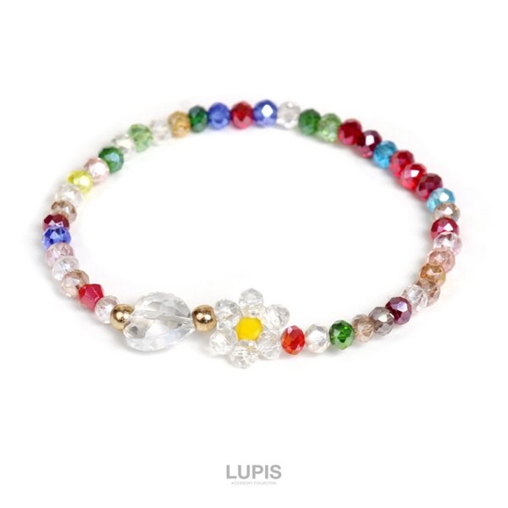 ビビット | フラワー×ハートビーズブレスレット  | LUPIS