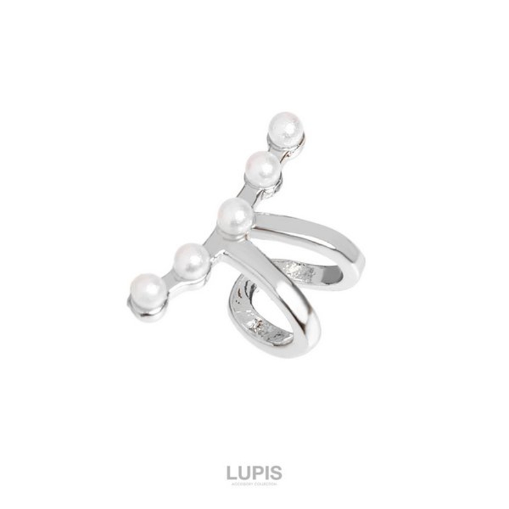 シルバー | パールドットラインイヤーカフ  | LUPIS