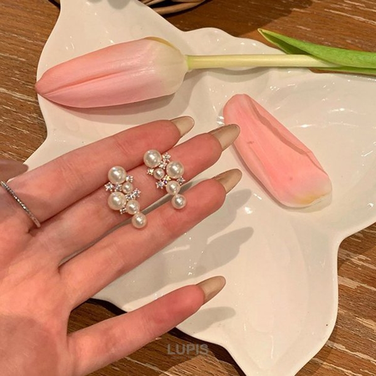 パール×ストーンラグジュアリーイヤリング | LUPIS | 詳細画像3 