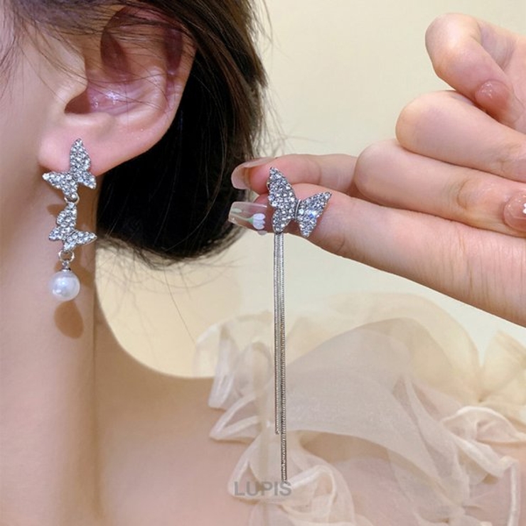 パヴェバタフライアシンメトリーピアス | LUPIS | 詳細画像3 