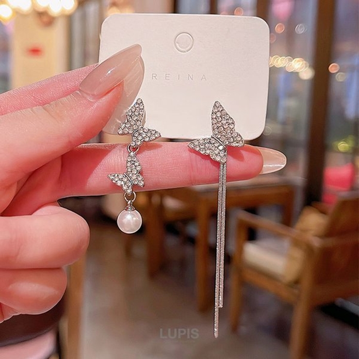 パヴェバタフライアシンメトリーピアス | LUPIS | 詳細画像4 