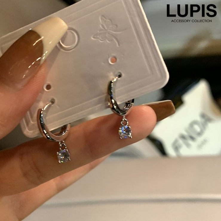 ソリティアストーンフープピアス | LUPIS | 詳細画像1 