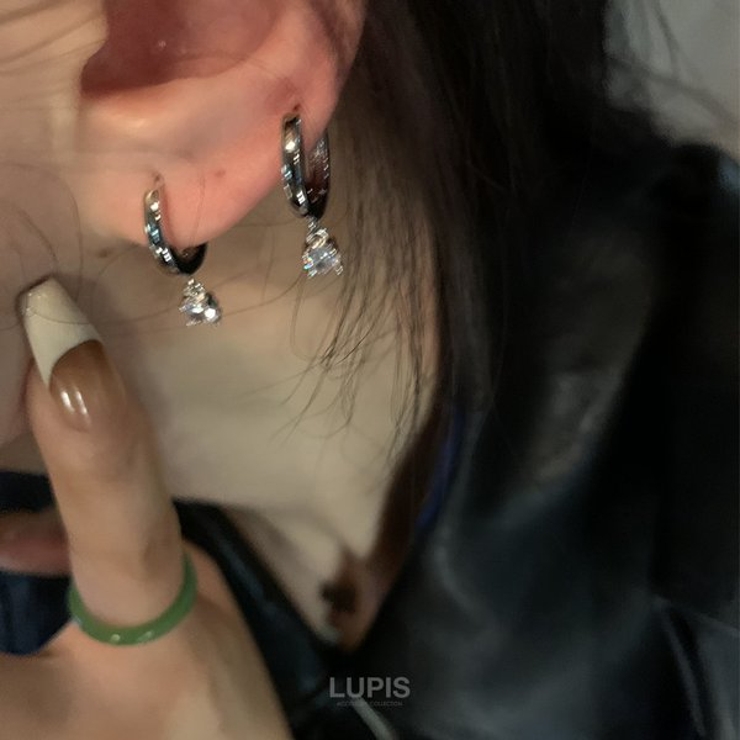 ソリティアストーンフープピアス | LUPIS | 詳細画像4 
