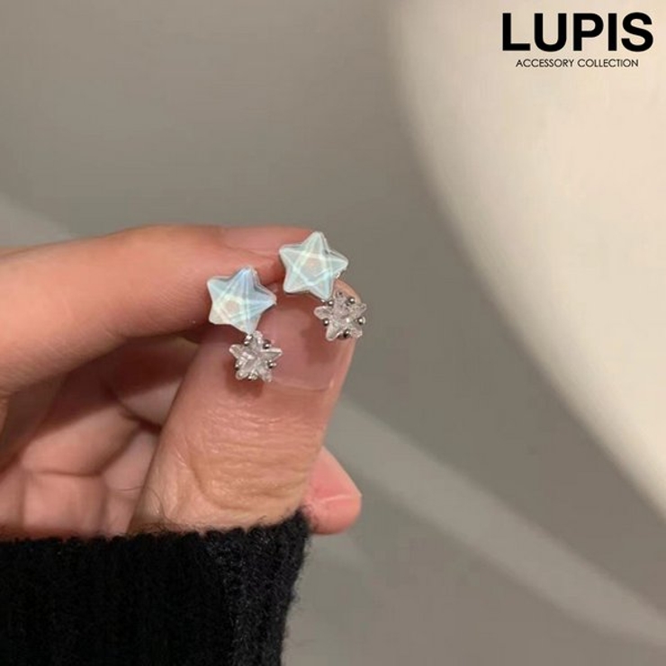 【S925ポスト】オーロラ2連スターピアス | LUPIS | 詳細画像1 
