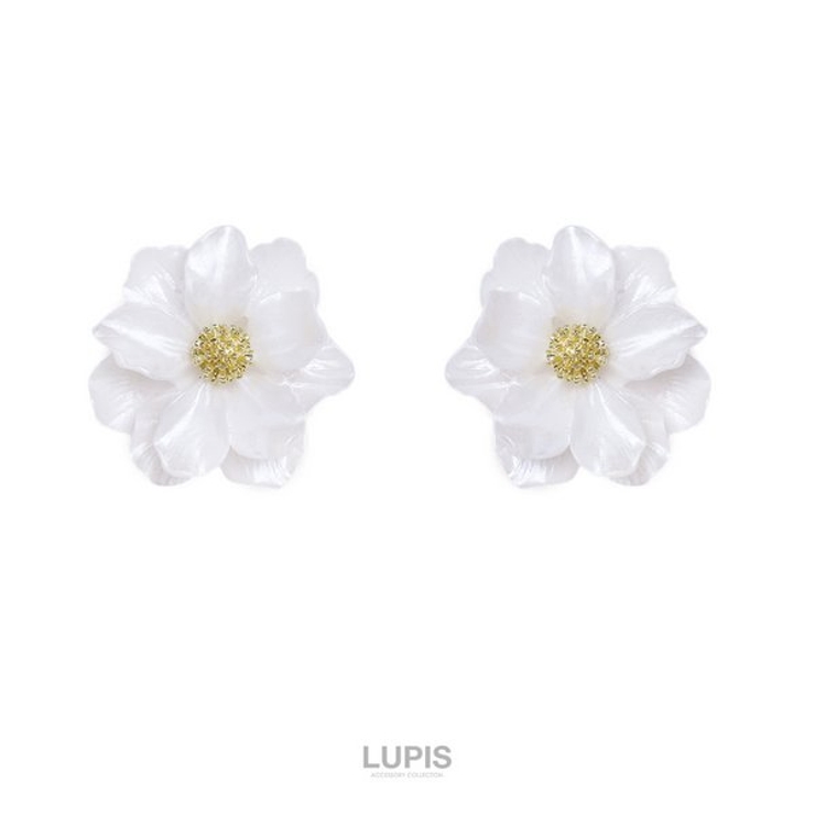 【S925ポスト】パールカラーフラワーピアス | LUPIS | 詳細画像2 