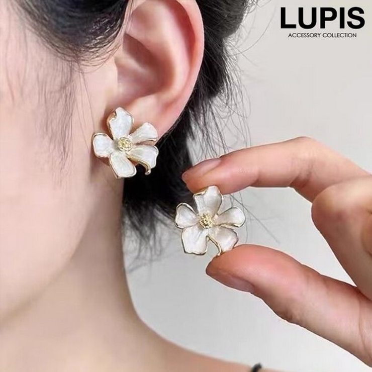 【S925ポスト】ニュアンスフラワーピアス | LUPIS | 詳細画像1 