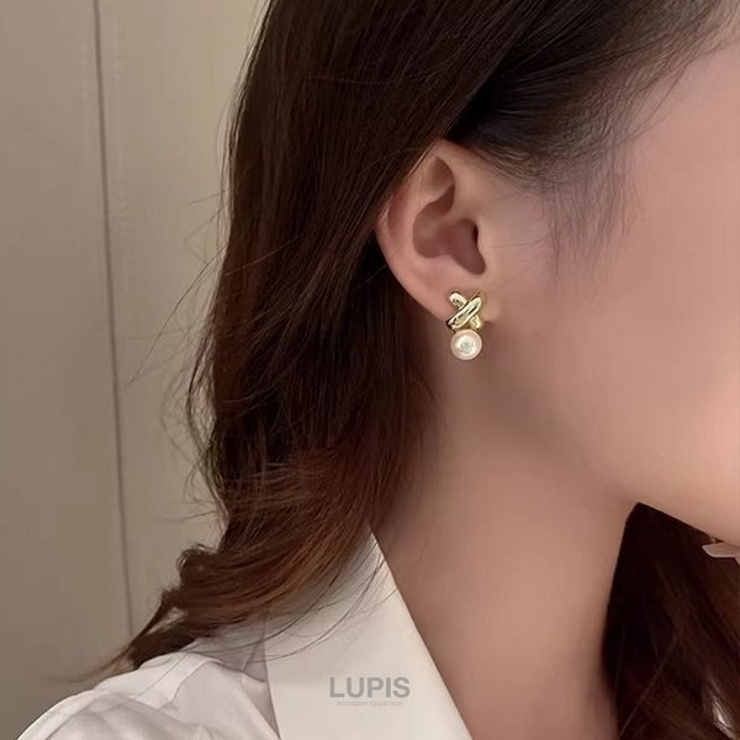 【S925ポスト】クロスパールピアス | LUPIS | 詳細画像2 