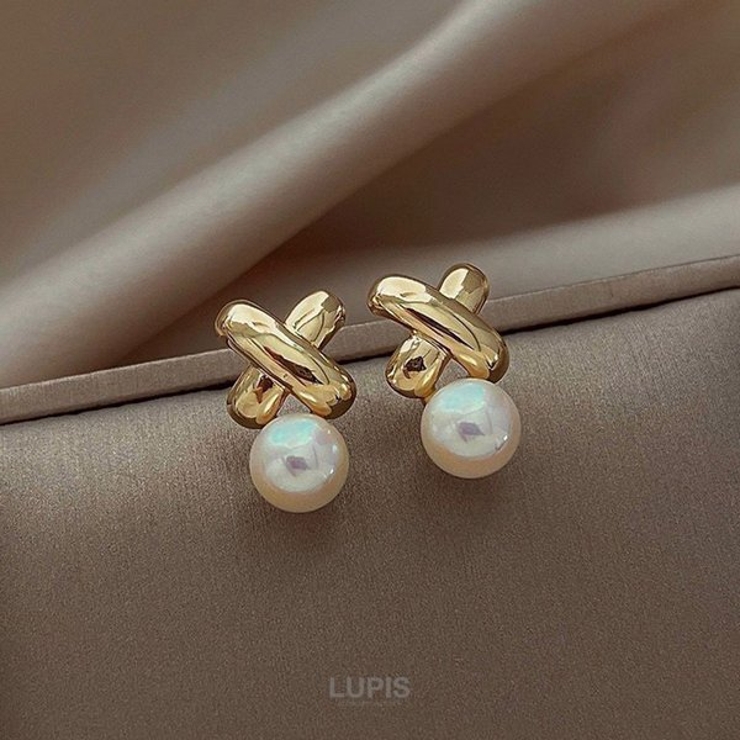 【S925ポスト】クロスパールピアス | LUPIS | 詳細画像4 