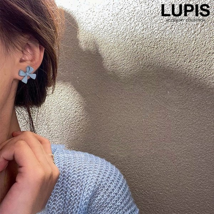 【S925ポスト】マットカラーリボンピアス | LUPIS | 詳細画像1 