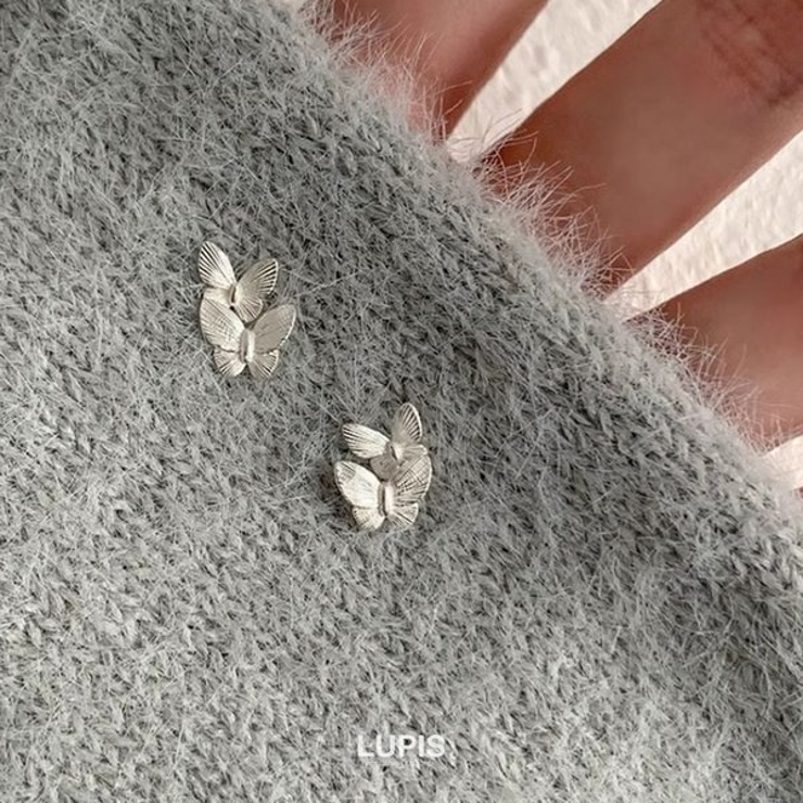 【S925ポスト】シンプルバタフライピアス | LUPIS | 詳細画像4 