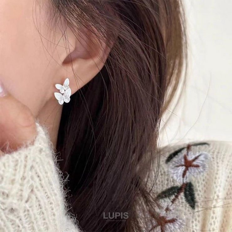 【S925ポスト】シンプルバタフライピアス | LUPIS | 詳細画像5 
