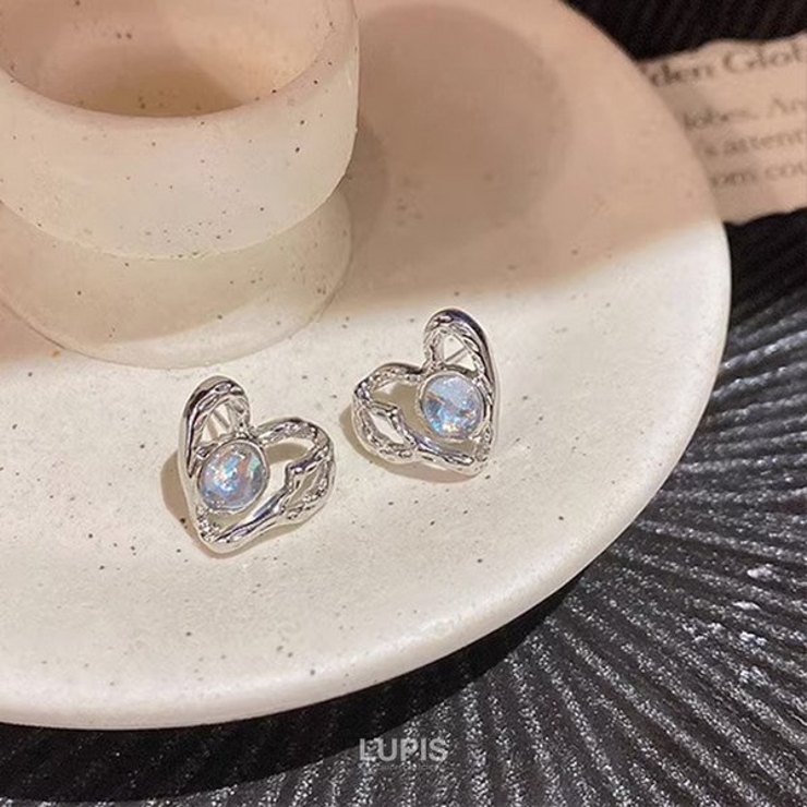 【S925ポスト】ニュアンスメタルハートピアス | LUPIS | 詳細画像3 