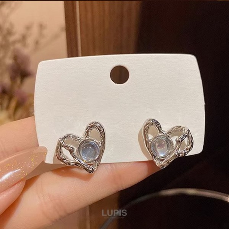 【S925ポスト】ニュアンスメタルハートピアス | LUPIS | 詳細画像5 