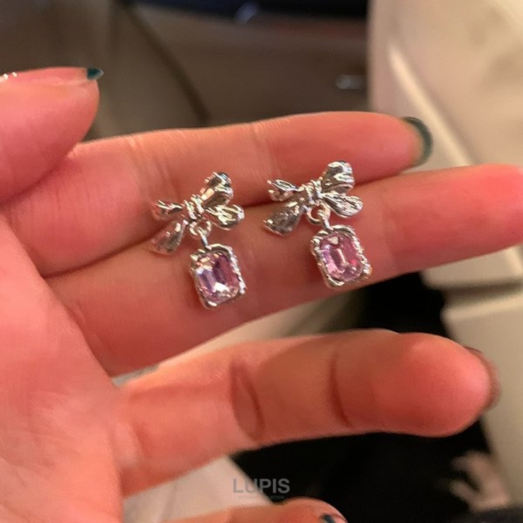 【S925ポスト】モードガーリーリボンピアス | LUPIS | 詳細画像3 