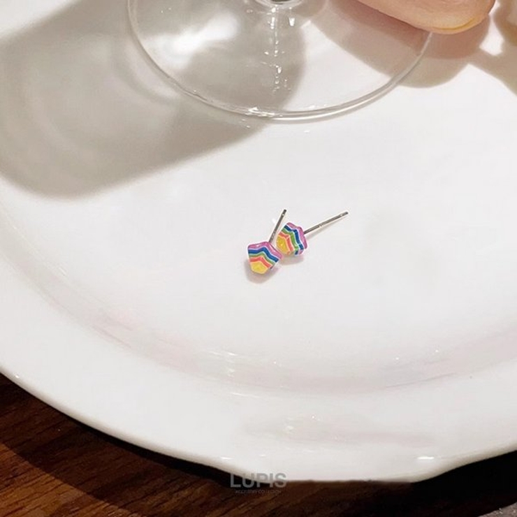 【S925ポスト】スター×ハートレインボーピアス | LUPIS | 詳細画像4 