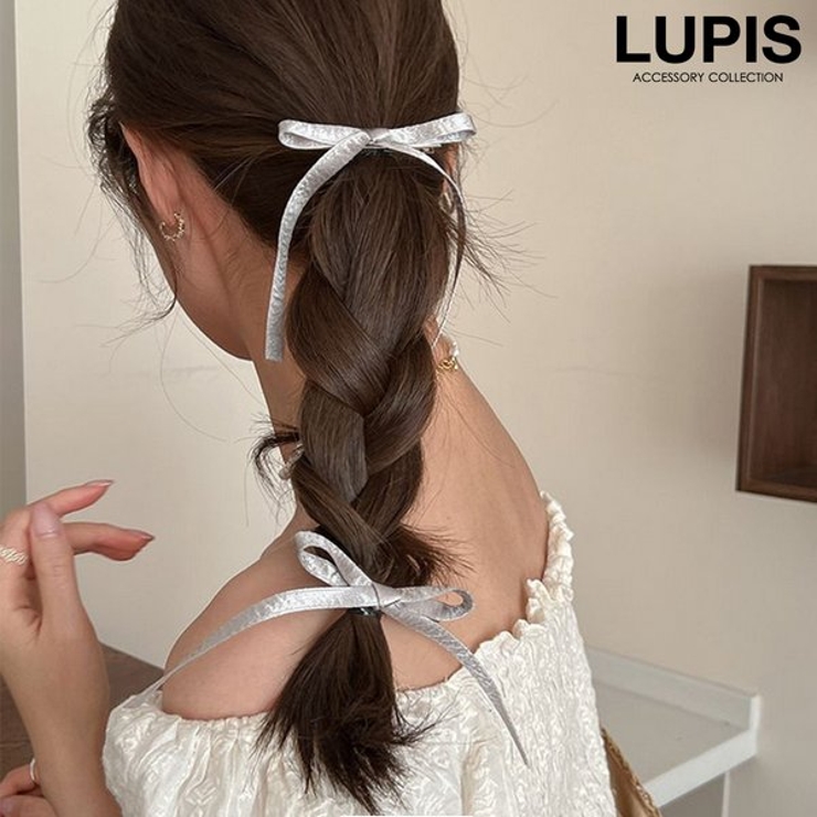 シルバーリボンヘアクリップ | LUPIS | 詳細画像1 