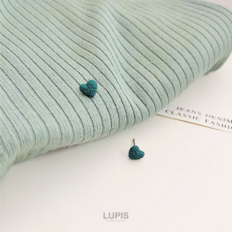 【S925ポスト】ストーン風マットハートピアス | LUPIS | 詳細画像5 