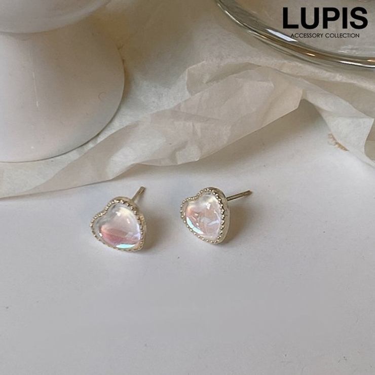 【S925ポスト】オーロラハートピアス | LUPIS | 詳細画像1 