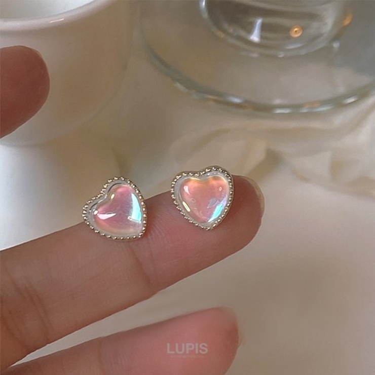 【S925ポスト】オーロラハートピアス | LUPIS | 詳細画像3 