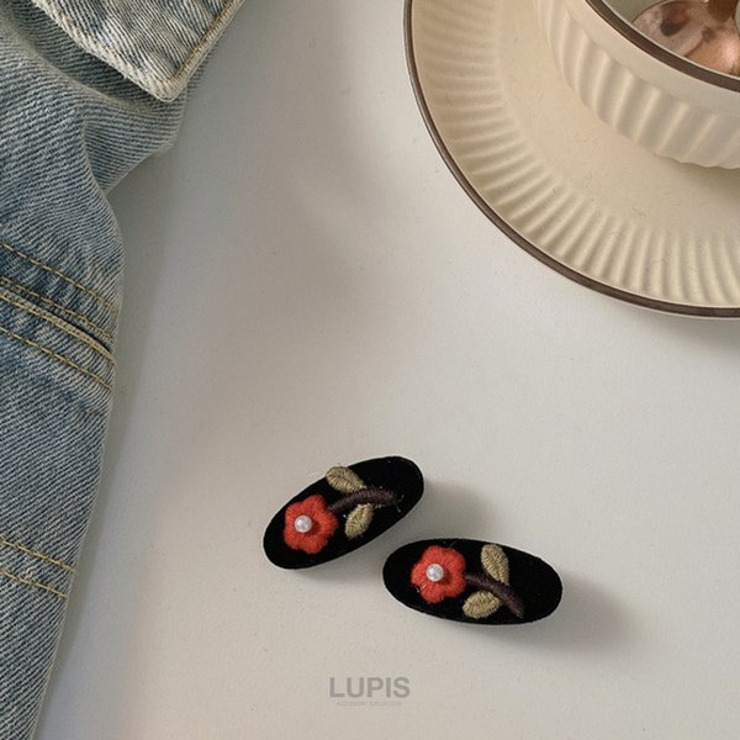 ≪1個入り≫刺繍フラワーミニヘアクリップ | LUPIS | 詳細画像5 