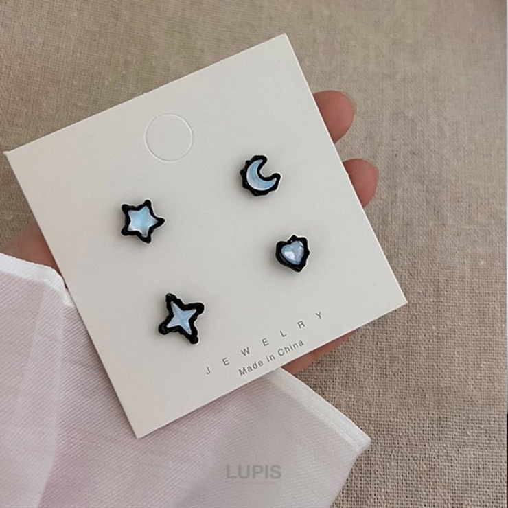 【S925ポスト】ナイトスカイムードピアスセット | LUPIS | 詳細画像2 