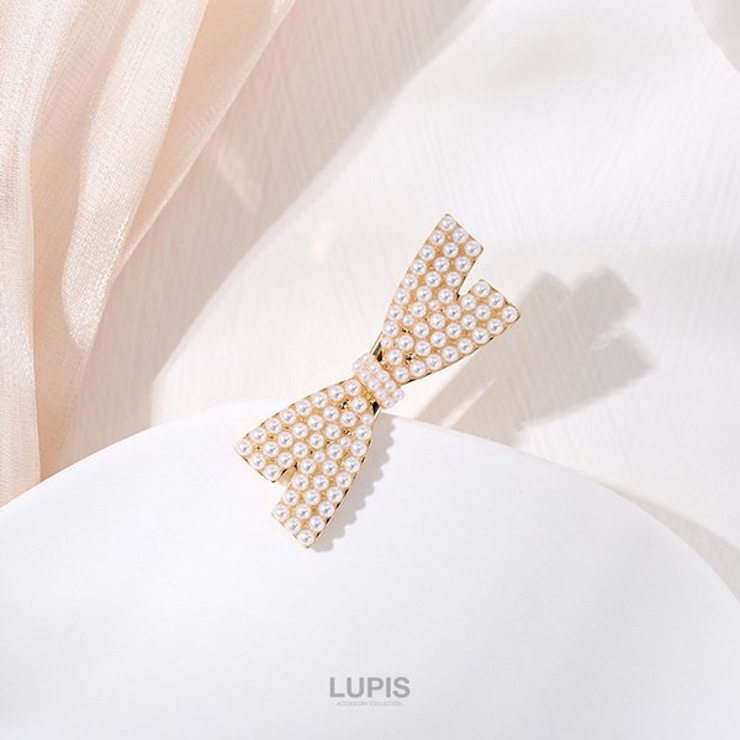 パールパヴェリボンヘアクリップ | LUPIS | 詳細画像4 