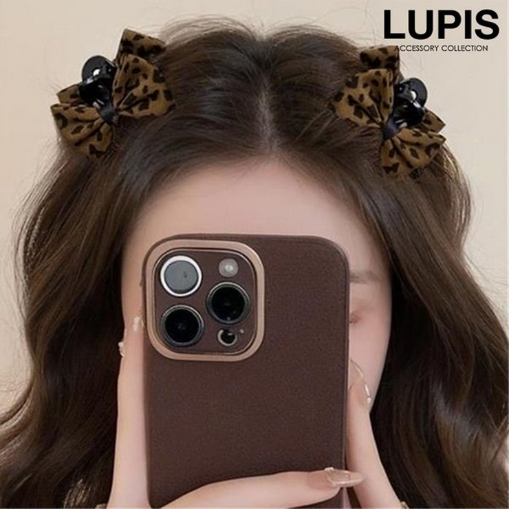 ≪1個入り≫レオパード柄リボンミニヘアクリップ | LUPIS | 詳細画像1 