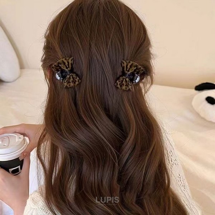 ≪1個入り≫レオパード柄リボンミニヘアクリップ | LUPIS | 詳細画像2 