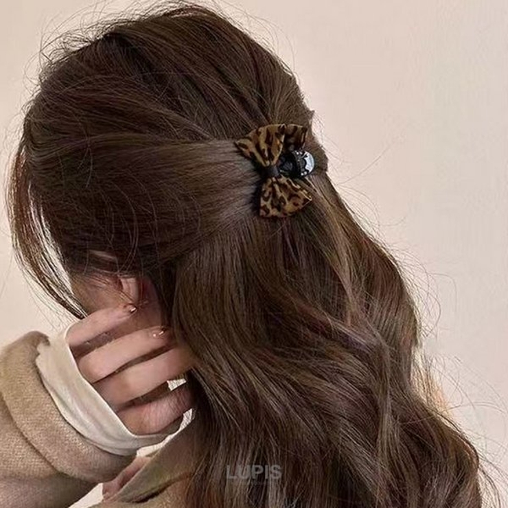 ≪1個入り≫レオパード柄リボンミニヘアクリップ | LUPIS | 詳細画像3 