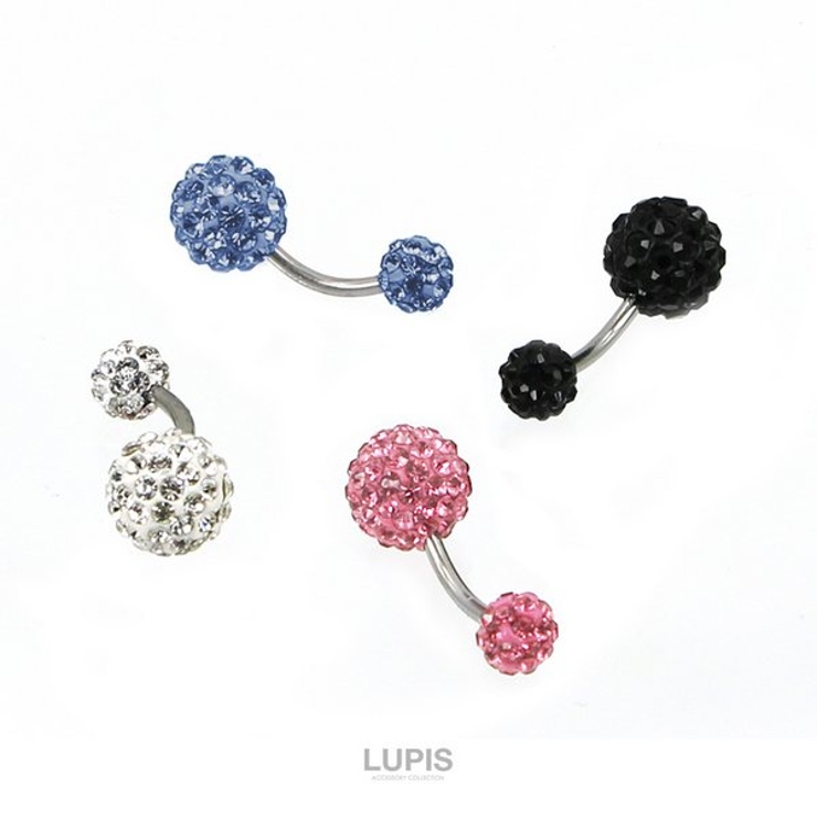 【14G】カラーパヴェバナナバーベルボディピアス へそピアス | LUPIS | 詳細画像2 