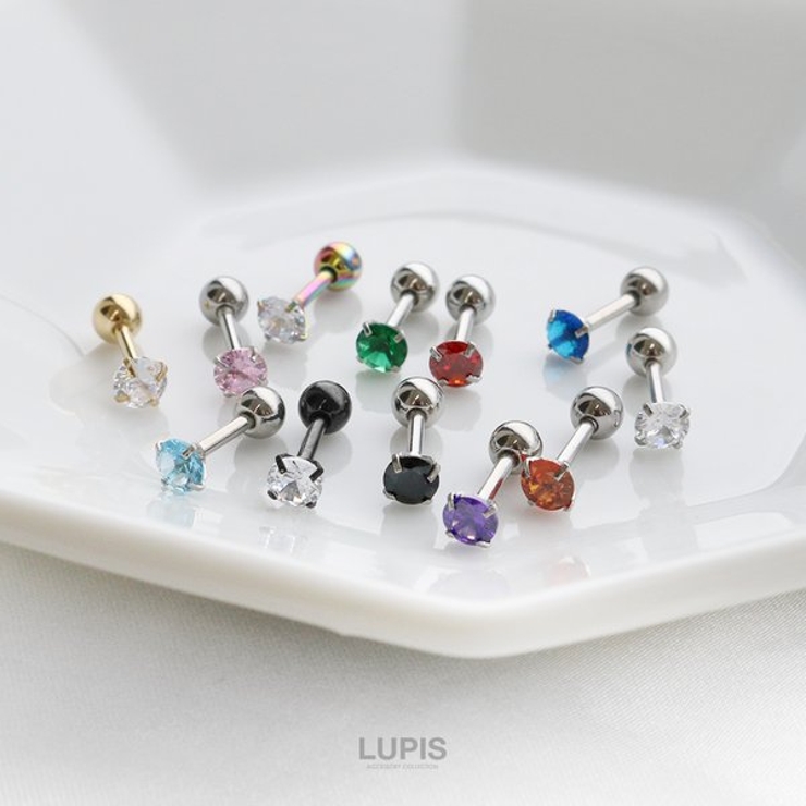 【16G】カラーストーンストレートバーベルボディピアス | LUPIS | 詳細画像5 