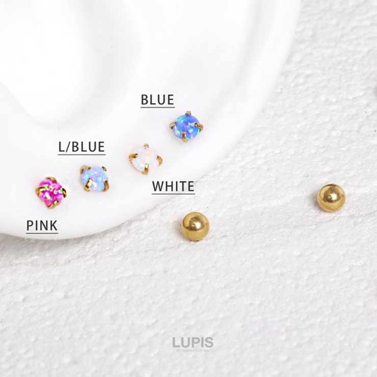 ≪16G≫オーロラカラーストーンストレートバーベルボディピアス | LUPIS | 詳細画像4 