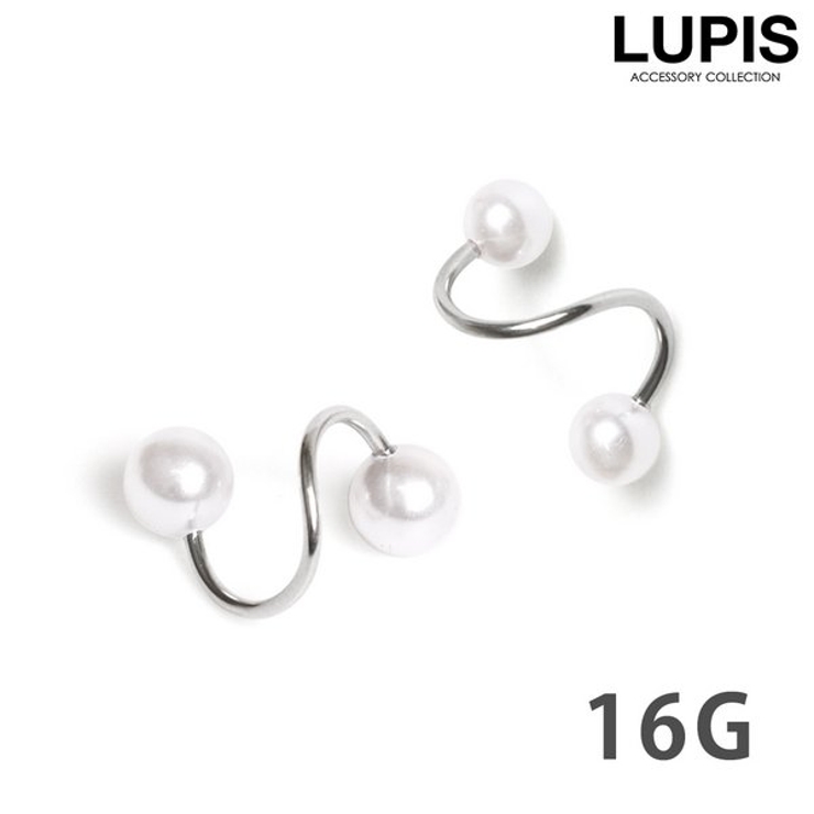 【16G】パールスパイラルバーベルボディピアス | LUPIS | 詳細画像1 