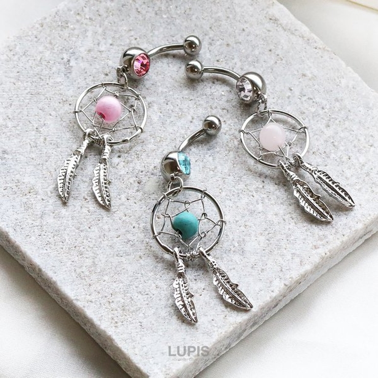 【14G】サークル&リーフジュエルバナナバーベルボディピアス へそピアス 【サー… | LUPIS | 詳細画像3 