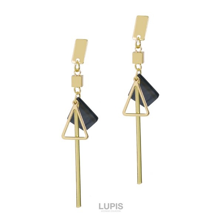 ブラック | シェルプレートトライアングルバーピアス | LUPIS