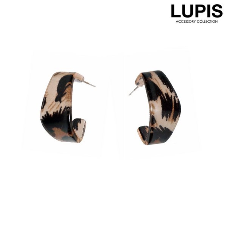 レオパード柄スクエアフープピアス  | LUPIS | 詳細画像1 