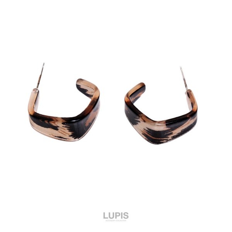 レオパード柄スクエアフープピアス  | LUPIS | 詳細画像2 