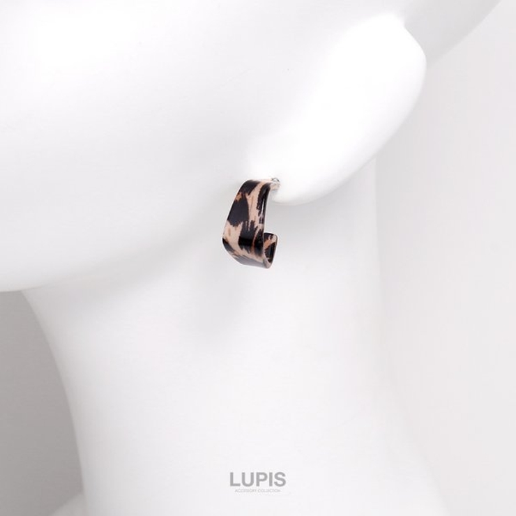 レオパード柄スクエアフープピアス  | LUPIS | 詳細画像3 