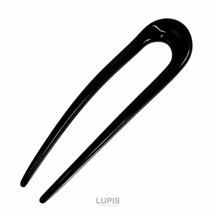 ブラック | アクリルカラーU字コーム【かんざし ヘアアクセサリー】 | LUPIS